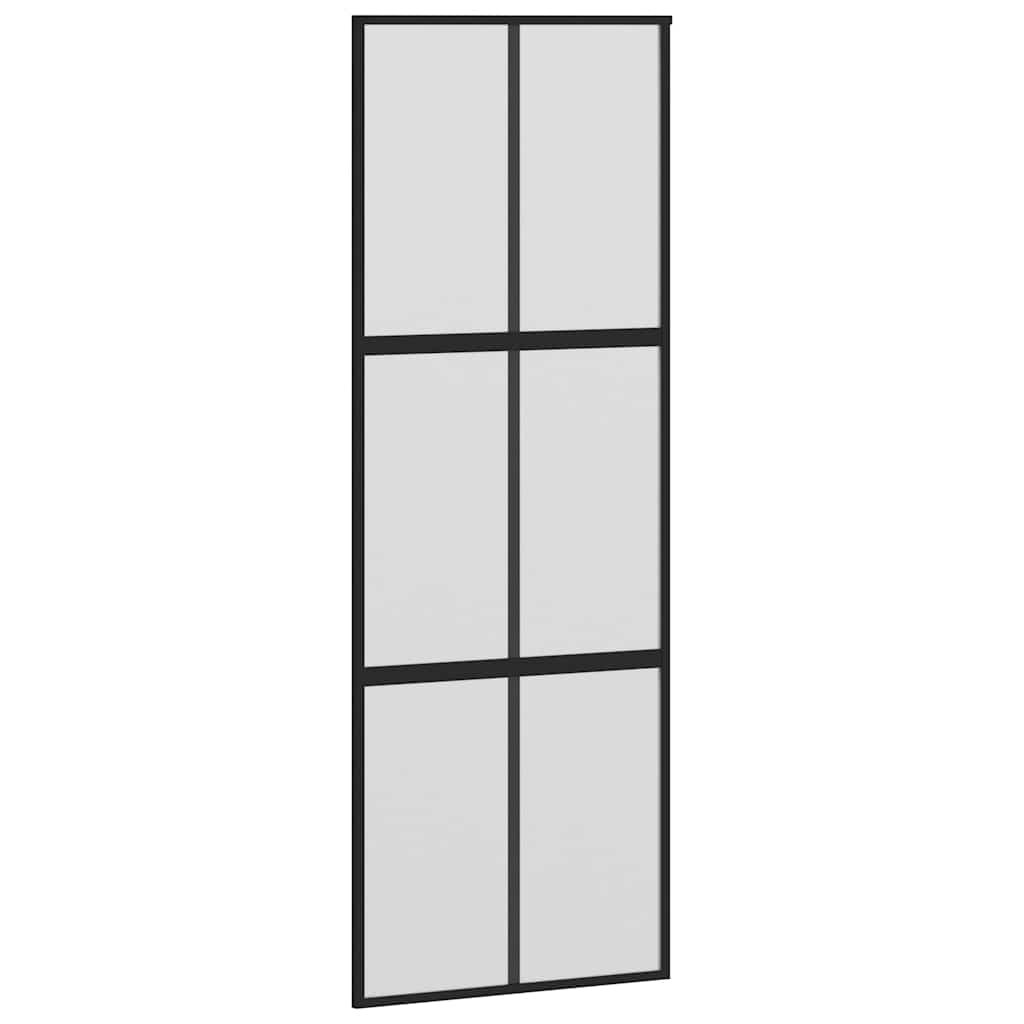 skydedør med hardwaresæt 76x205 cm hærdet glas og aluminium