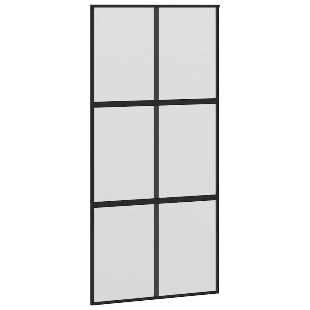 skydedør med hardwaresæt 102,5x205 cm hærdet glas og aluminium