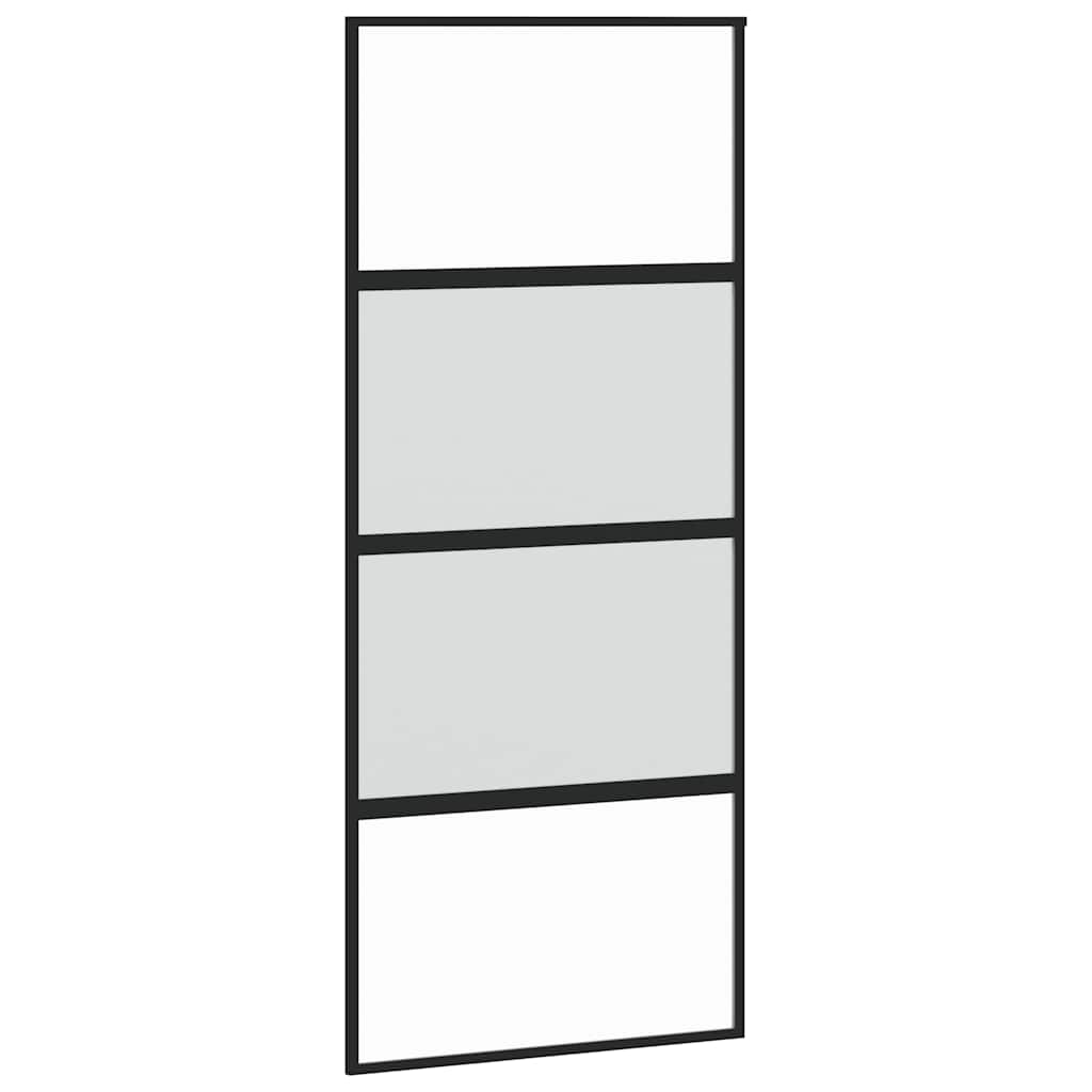 skydedør med hardwaresæt 90x205 cm hærdet glas og aluminium
