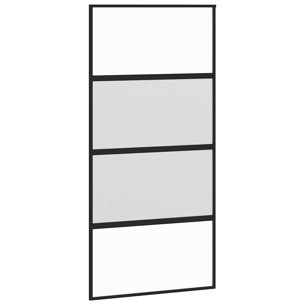 skydedør med hardwaresæt 102,5x205 cm hærdet glas og aluminium