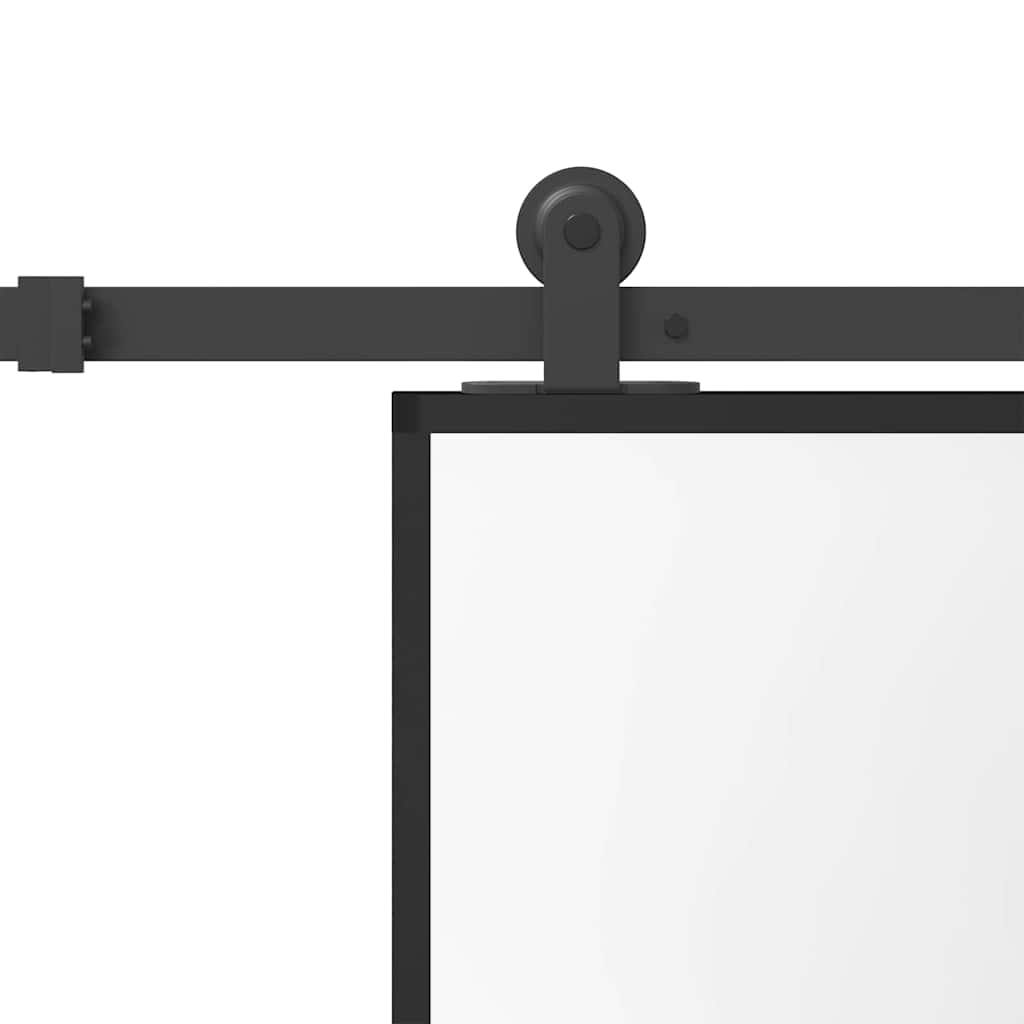 skydedør med hardwaresæt 76x205 cm hærdet glas og aluminium