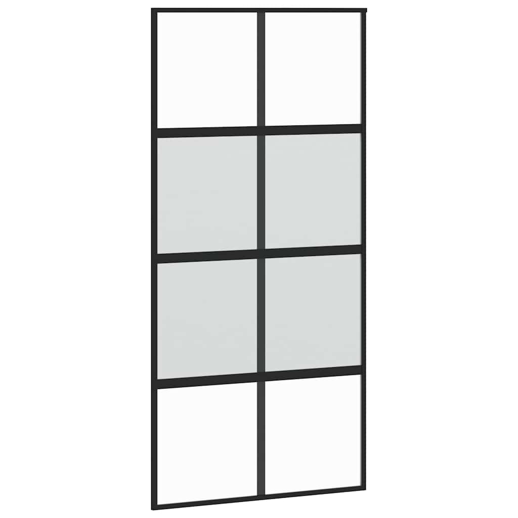 skydedør med hardwaresæt 102,5x205 cm hærdet glas og aluminium