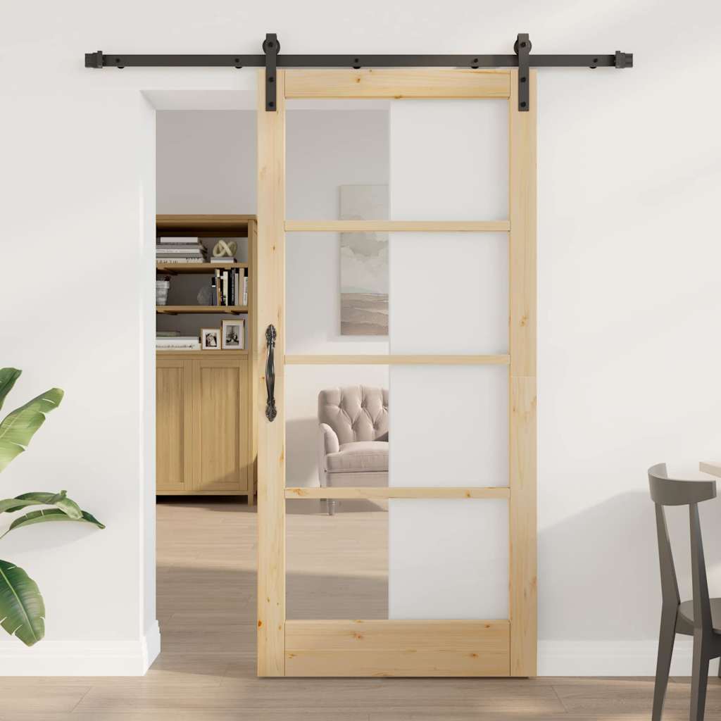 Skydedør ORKDAL Naturlig og sort 93 x 202 cm