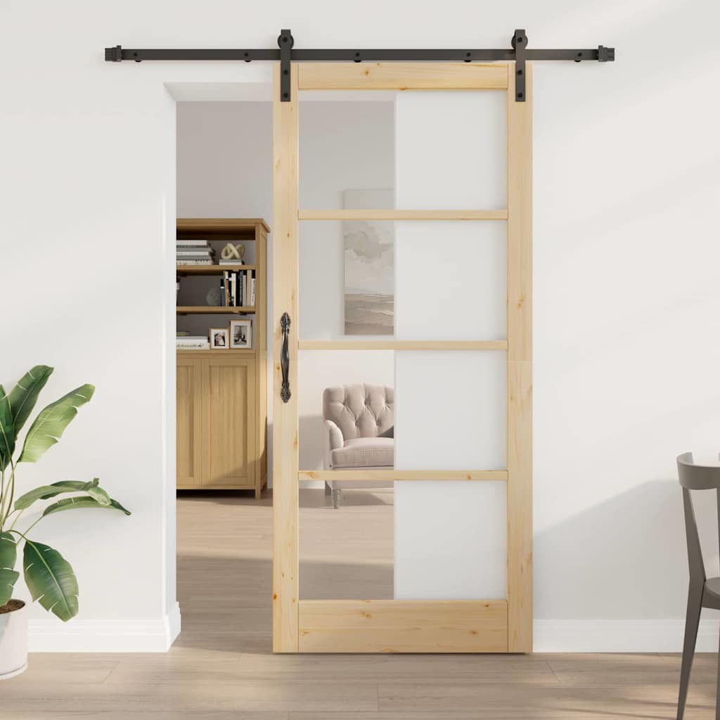Skydedør ORKDAL Naturlig og sort 93 x 211 cm