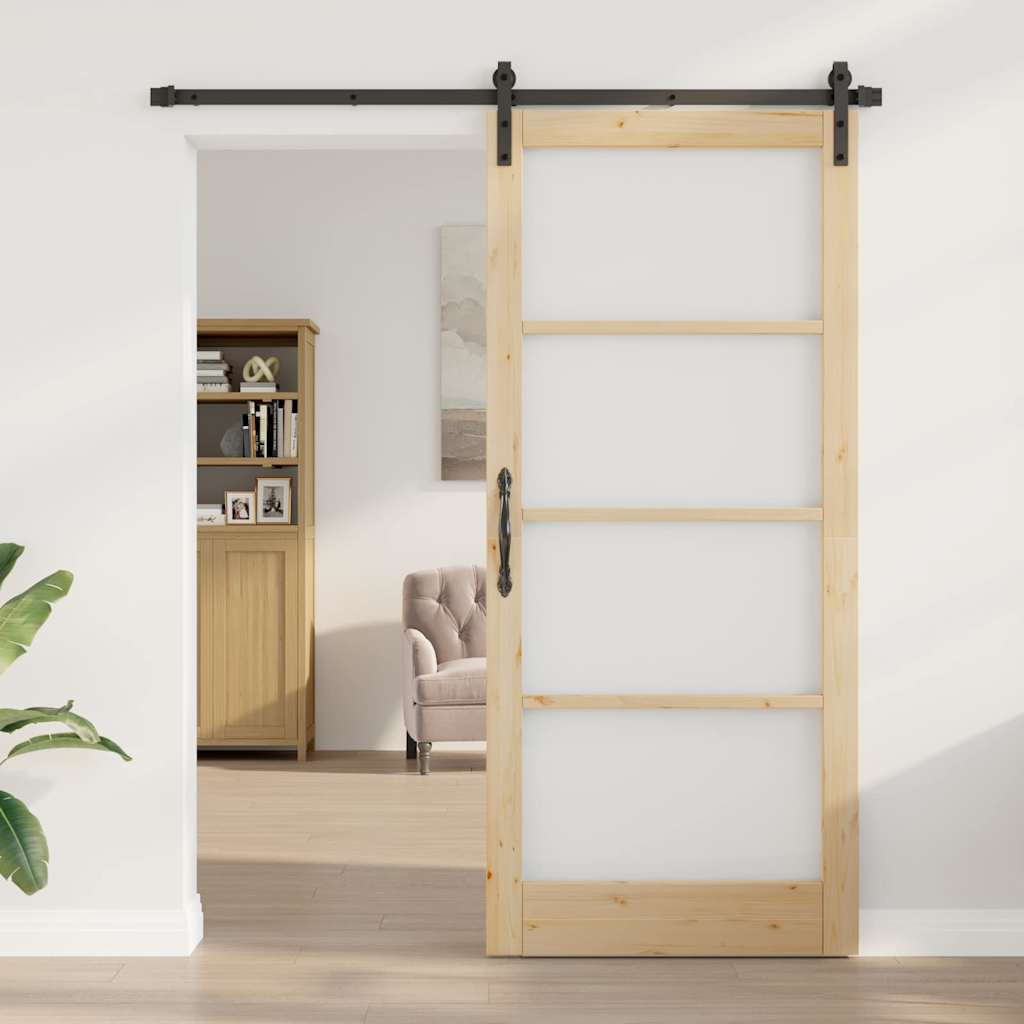 Skydedør ORKDAL Naturlig og sort 93 x 211 cm