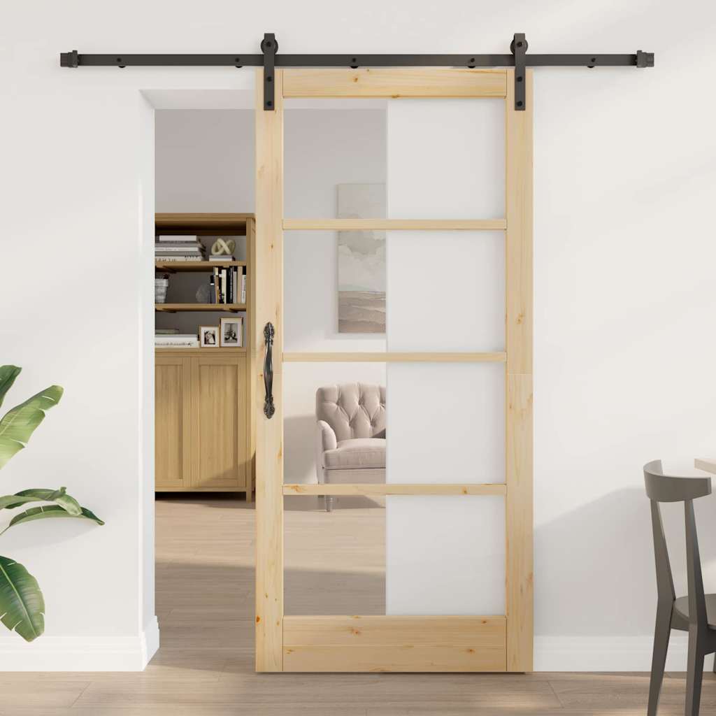Skydedør ORKDAL Naturlig og sort 93 x 202 cm