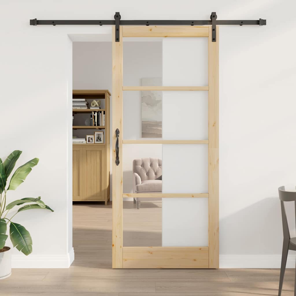 Skydedør ORKDAL Naturlig og sort 93 x 211 cm
