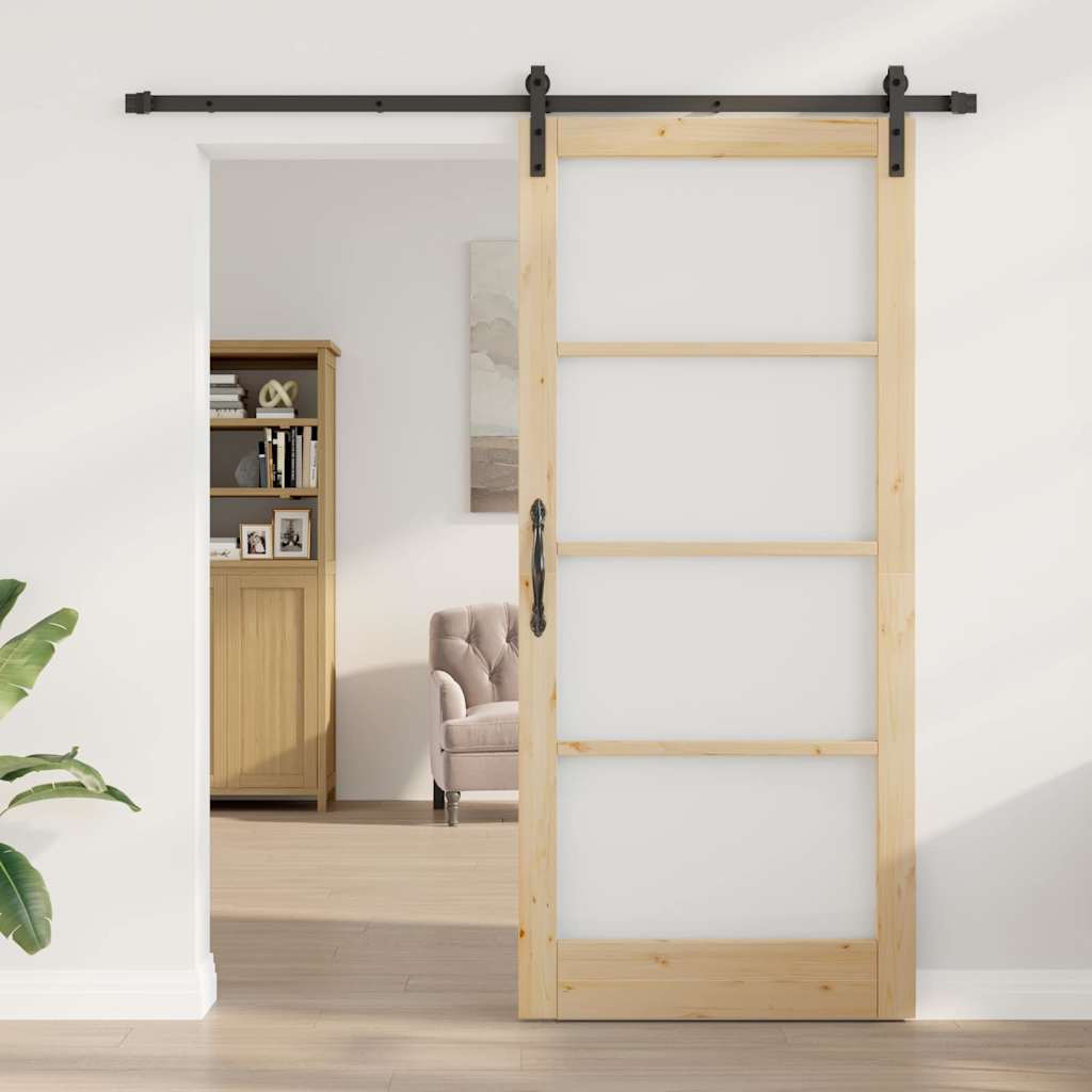 Skydedør ORKDAL Naturlig og sort 93 x 211 cm