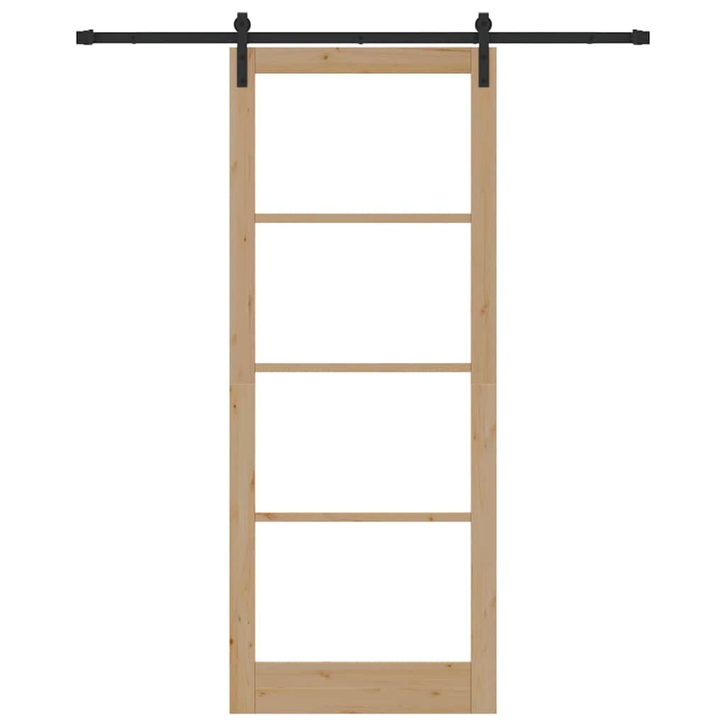 Skydedør ORKDAL Naturlig og sort 93 x 232 cm