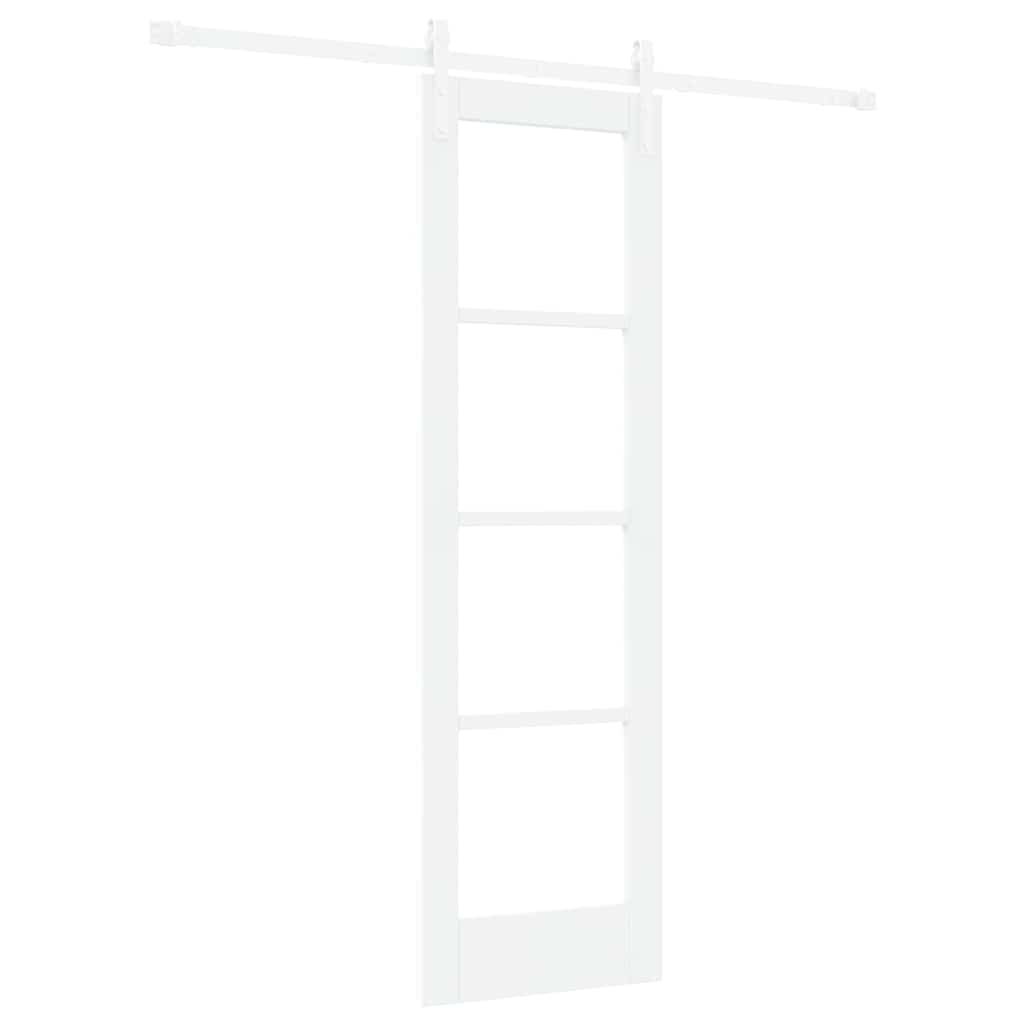 Skydedør ORKDAL Hvid 61 x 198,5 cm Massivt fyrretræ og glas