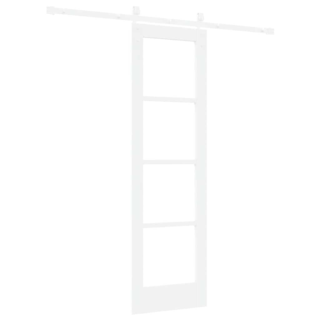 Skydedør ORKDAL Hvid 61 x 198,5 cm Massivt fyrretræ og glas