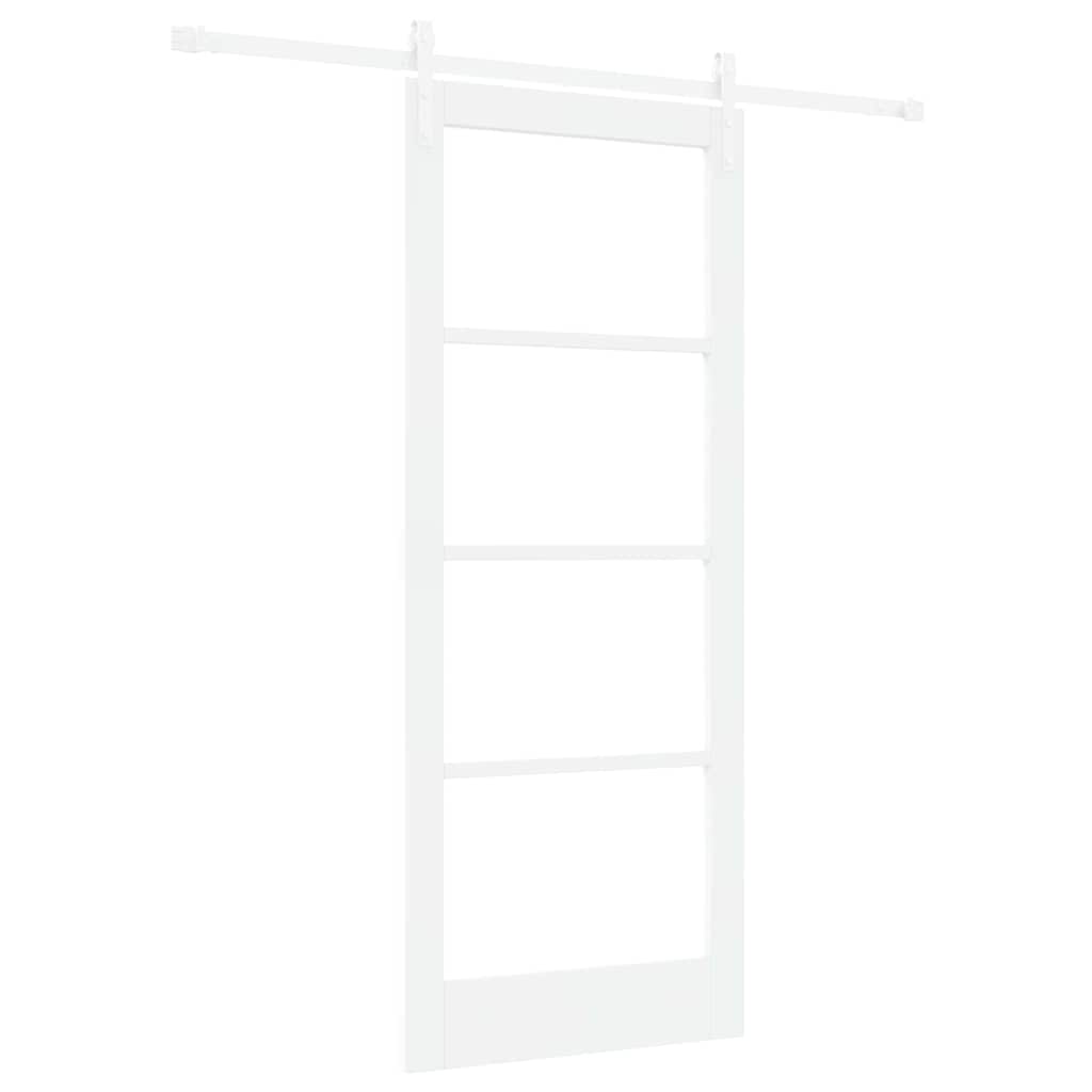 Skydedør ORKDAL Hvid 83 x 202 cm Massivt fyrretræ og glas