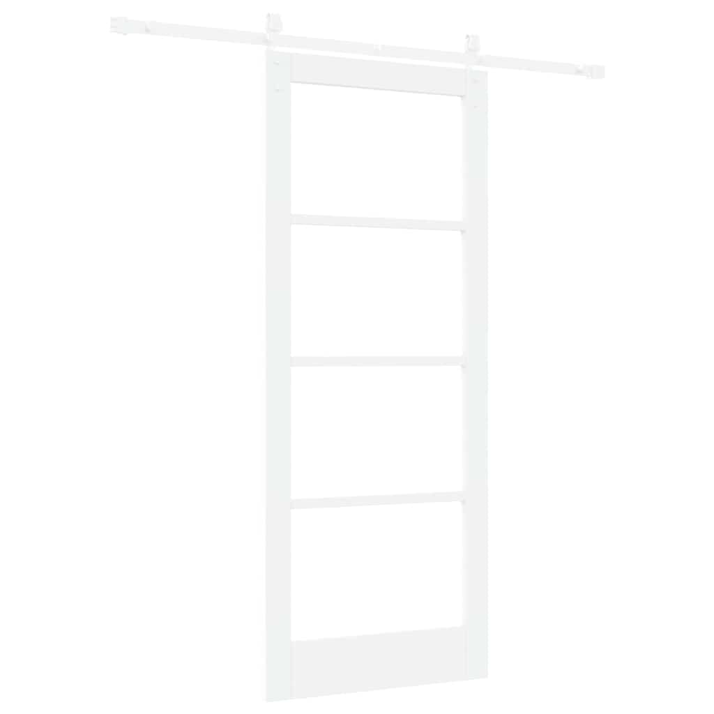 Skydedør ORKDAL Hvid 83 x 202 cm Massivt fyrretræ og glas