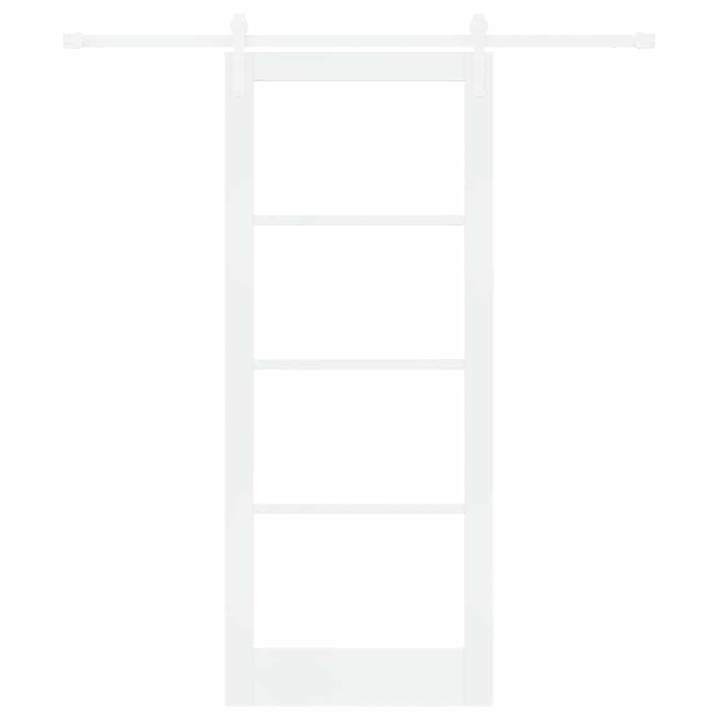 Skydedør ORKDAL Hvid 83 x 202 cm Massivt fyrretræ og glas