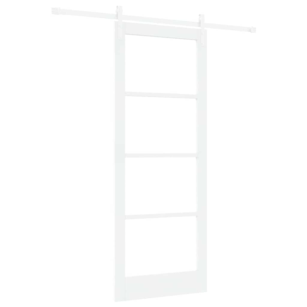 Skydedør ORKDAL Hvid 83 x 211 cm Massivt fyrretræ og glas