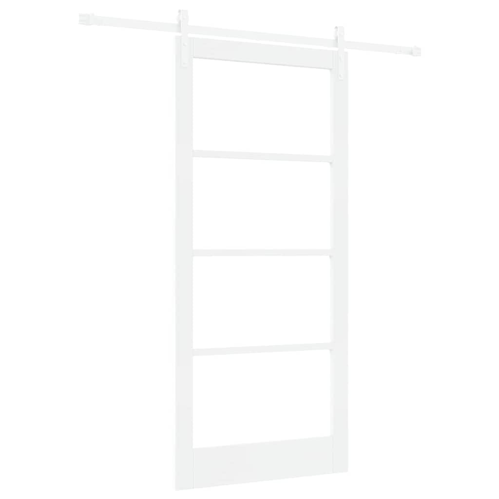 Skydedør ORKDAL Hvid 93 x 202 cm Massivt fyrretræ og glas
