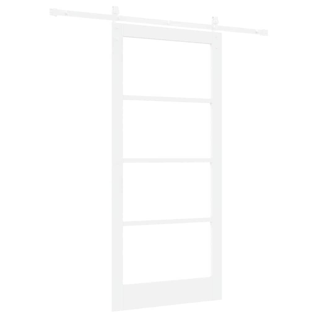 Skydedør ORKDAL Hvid 93 x 202 cm Massivt fyrretræ og glas