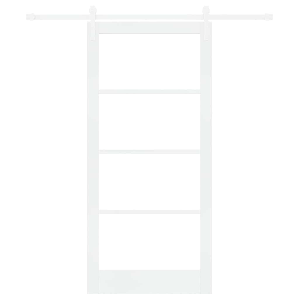 Skydedør ORKDAL Hvid 93 x 202 cm Massivt fyrretræ og glas