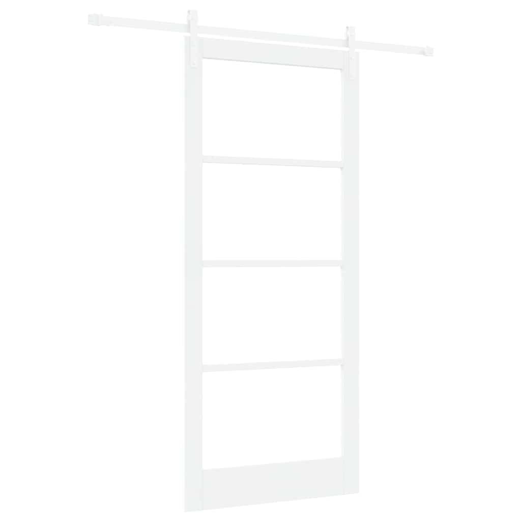 Skydedør ORKDAL Hvid 93 x 211 cm Massivt fyrretræ og glas