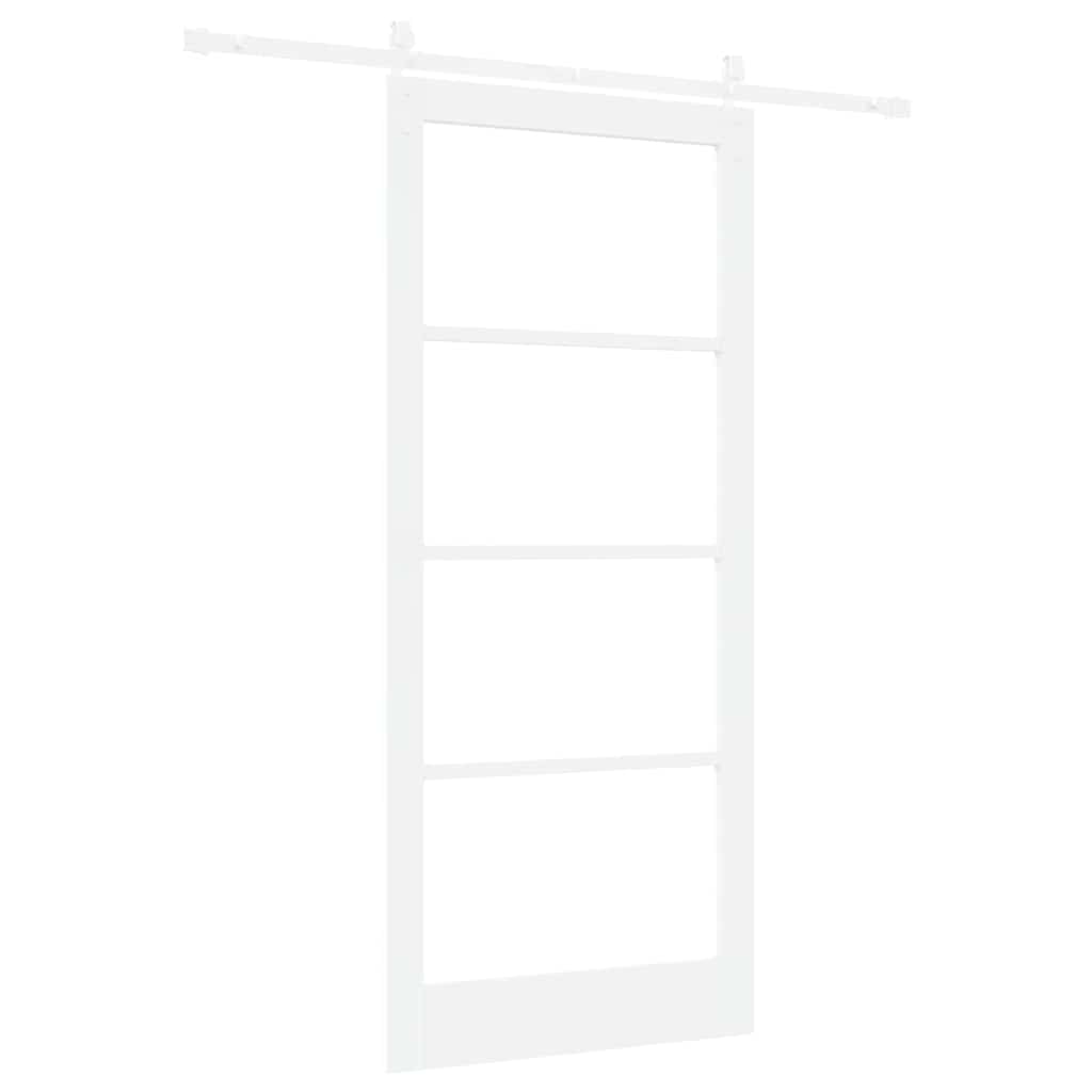Skydedør ORKDAL Hvid 93 x 211 cm Massivt fyrretræ og glas
