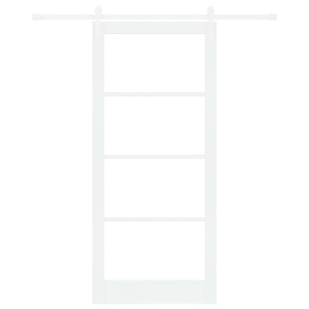 Skydedør ORKDAL Hvid 93 x 211 cm Massivt fyrretræ og glas