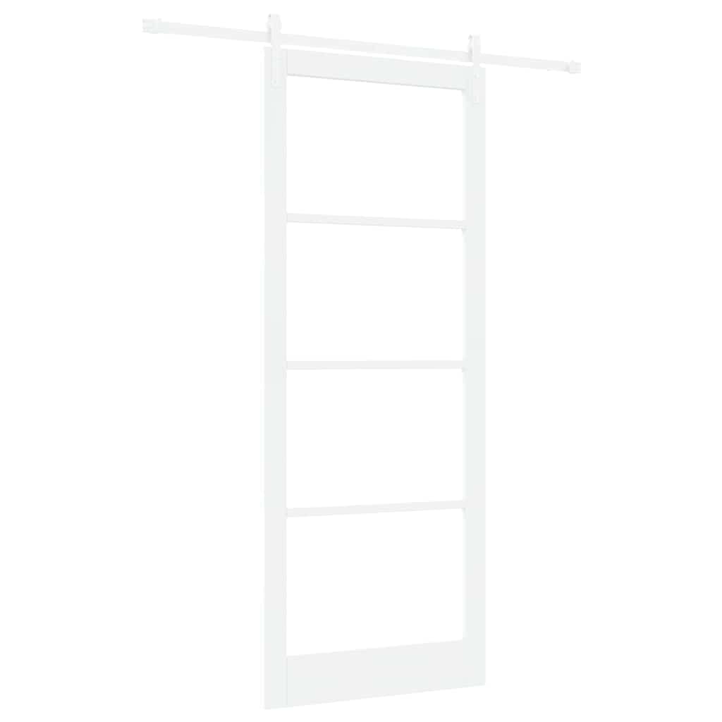 Skydedør ORKDAL Hvid 93 x 232 cm Massivt fyrretræ og glas