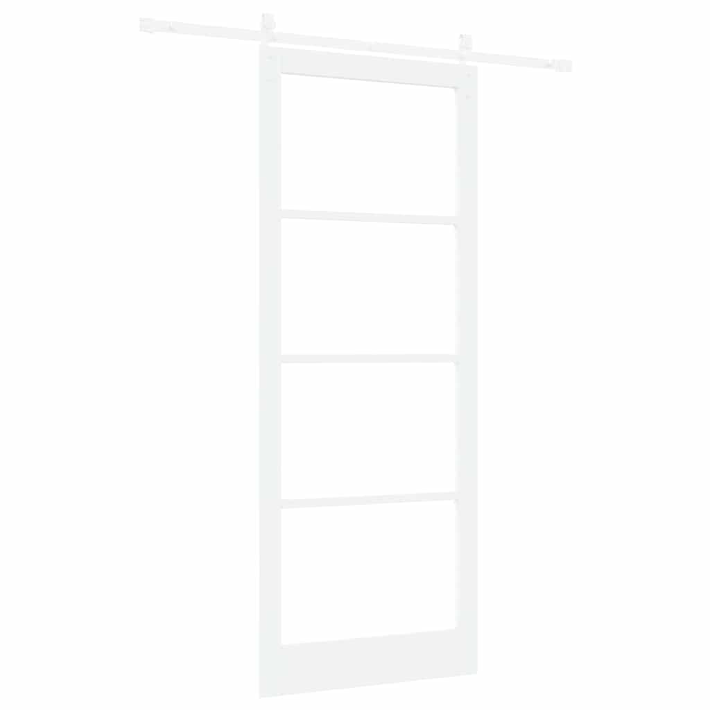 Skydedør ORKDAL Hvid 93 x 232 cm Massivt fyrretræ og glas
