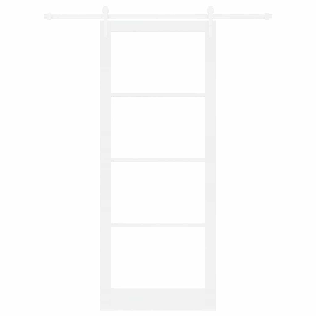 Skydedør ORKDAL Hvid 93 x 232 cm Massivt fyrretræ og glas