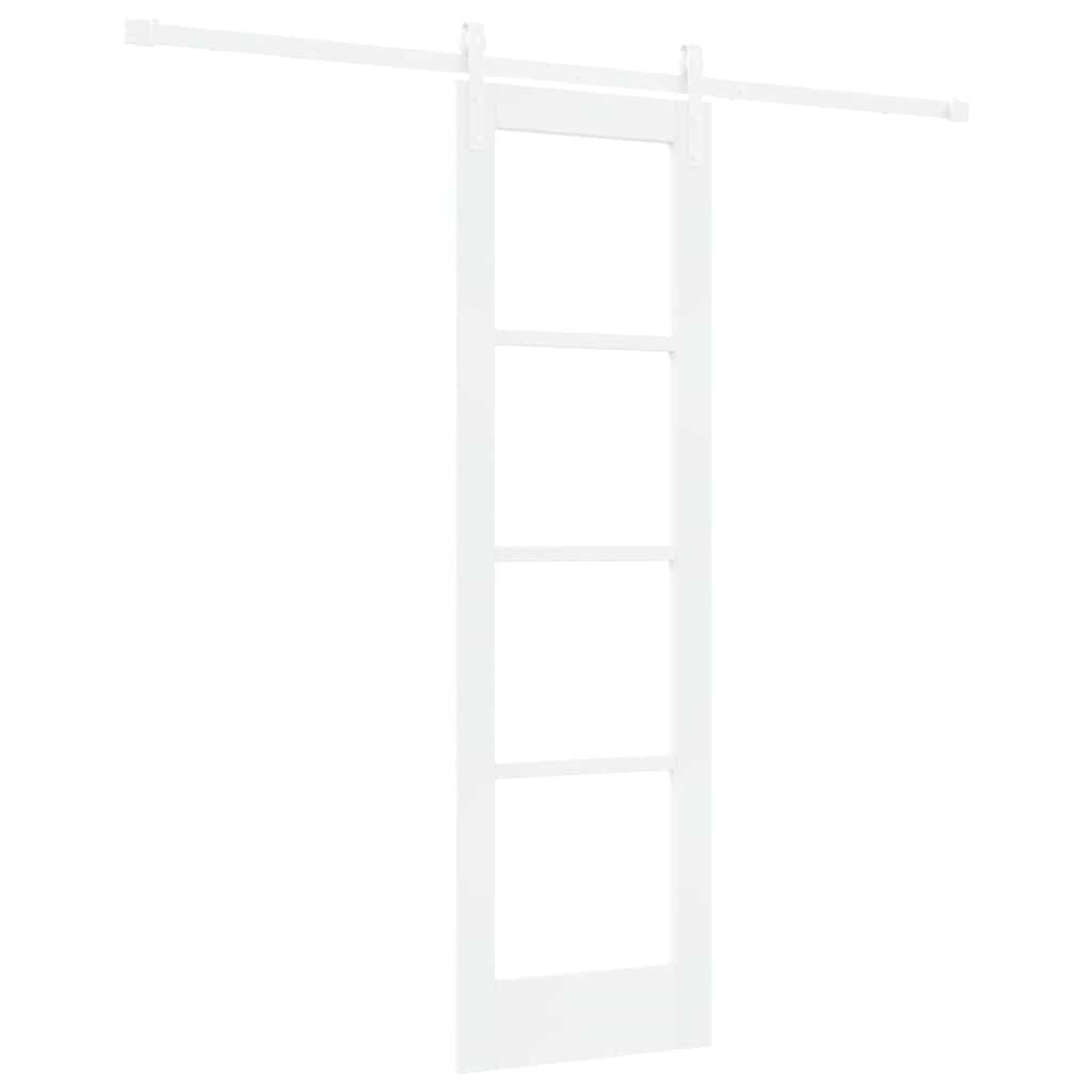 Skydedør ORKDAL Hvid 61 x 198,5 cm Massivt fyrretræ og glas