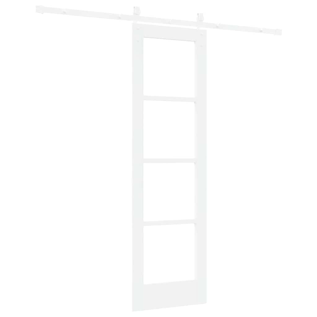 Skydedør ORKDAL Hvid 61 x 198,5 cm Massivt fyrretræ og glas