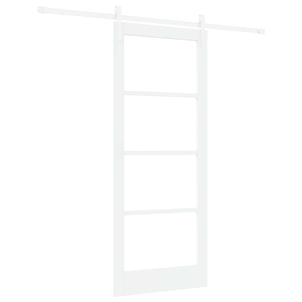 Skydedør ORKDAL Hvid 83 x 202 cm Massivt fyrretræ og glas