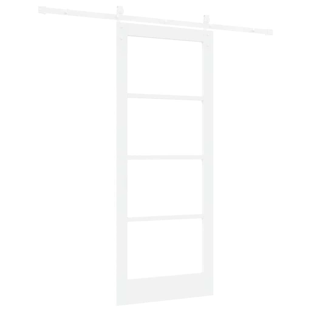 Skydedør ORKDAL Hvid 83 x 202 cm Massivt fyrretræ og glas