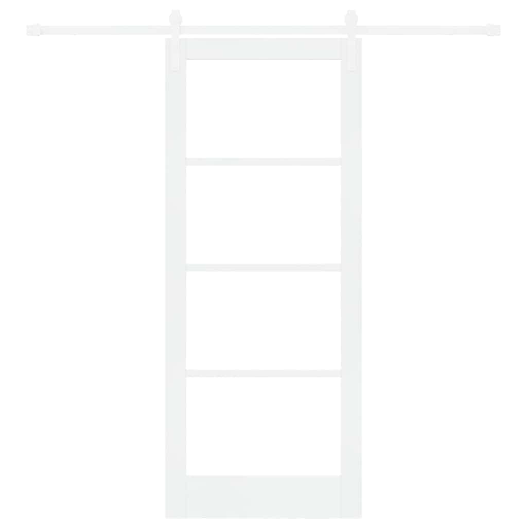 Skydedør ORKDAL Hvid 83 x 202 cm Massivt fyrretræ og glas