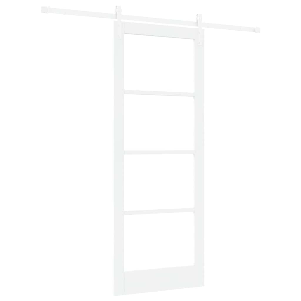 Skydedør ORKDAL Hvid 83 x 211 cm Massivt fyrretræ og glas