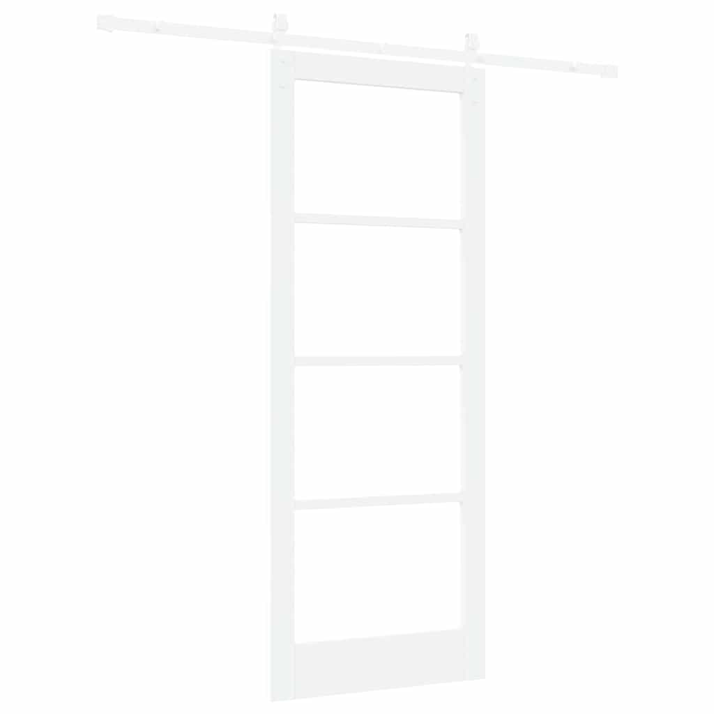 Skydedør ORKDAL Hvid 83 x 211 cm Massivt fyrretræ og glas