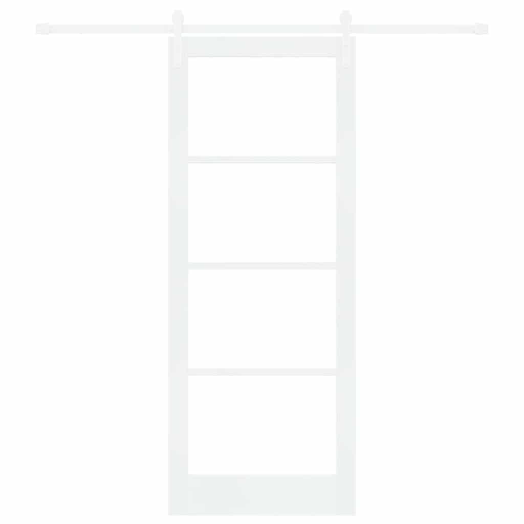 Skydedør ORKDAL Hvid 83 x 211 cm Massivt fyrretræ og glas