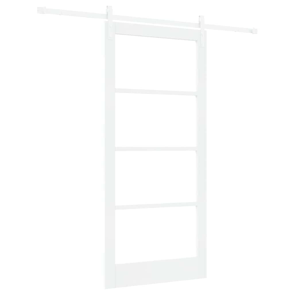 Skydedør ORKDAL Hvid 93 x 202 cm Massivt fyrretræ og glas