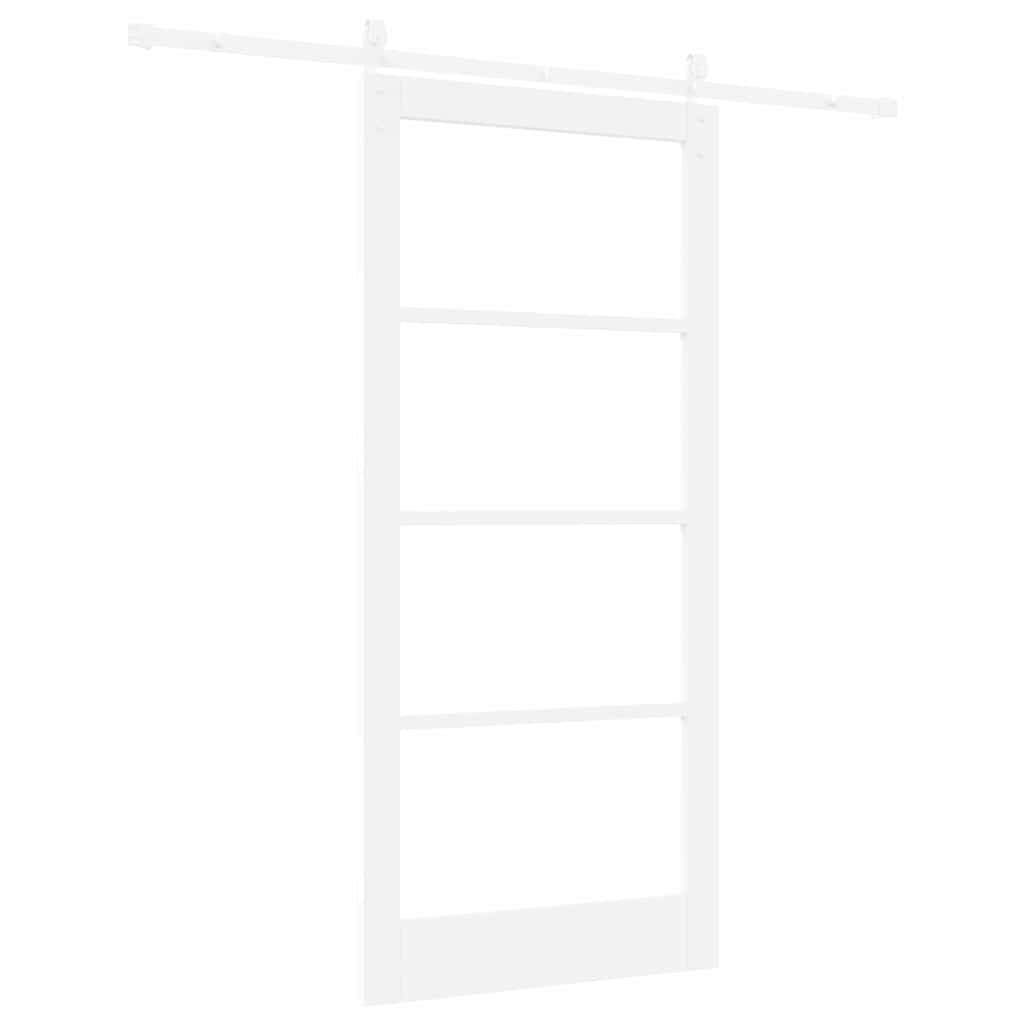 Skydedør ORKDAL Hvid 93 x 202 cm Massivt fyrretræ og glas