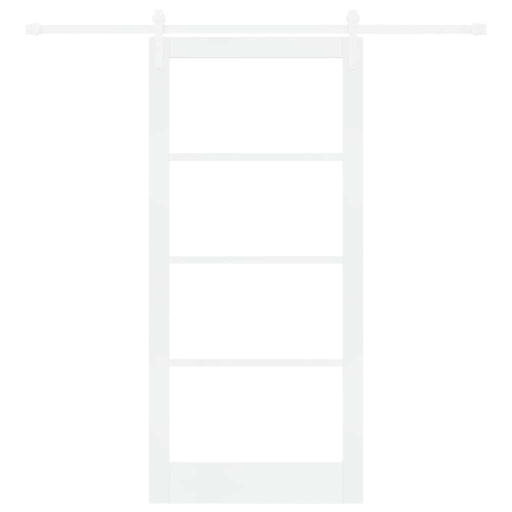 Skydedør ORKDAL Hvid 93 x 202 cm Massivt fyrretræ og glas