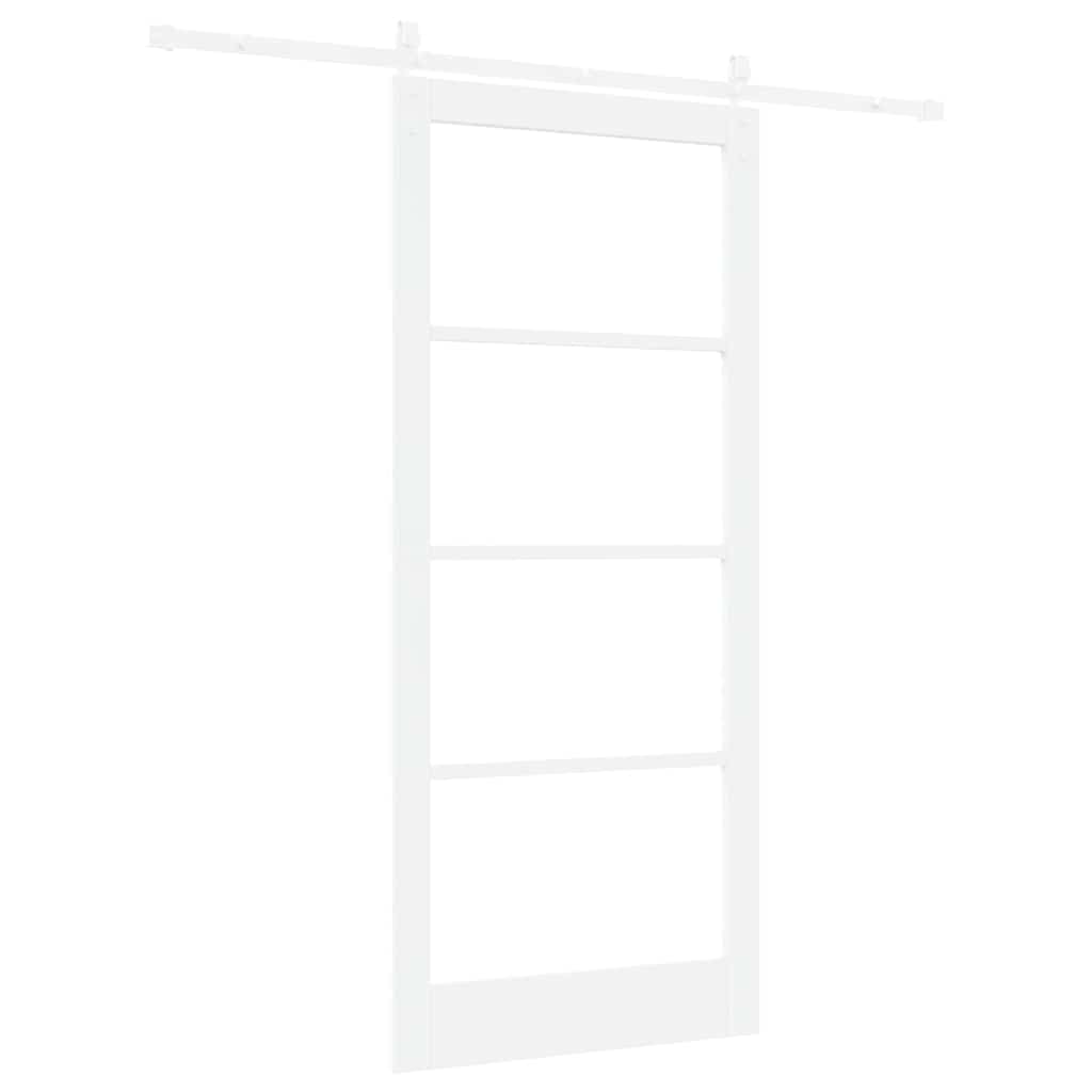 Skydedør ORKDAL Hvid 93 x 211 cm Massivt fyrretræ og glas