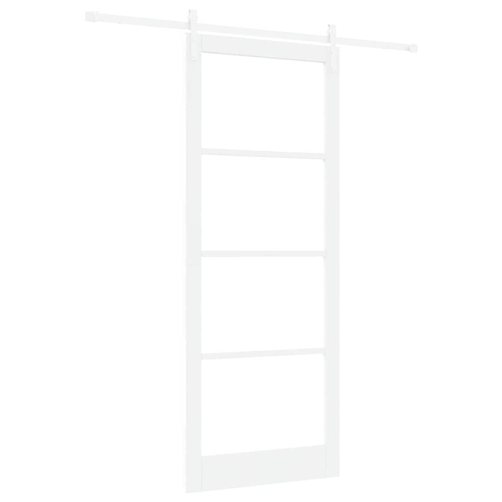 Skydedør ORKDAL Hvid 93 x 232 cm Massivt fyrretræ og glas
