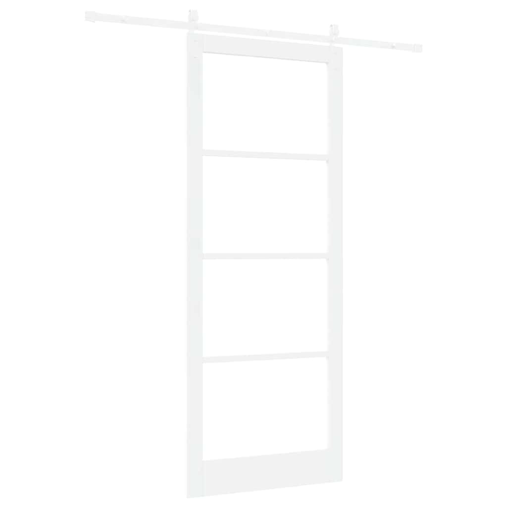Skydedør ORKDAL Hvid 93 x 232 cm Massivt fyrretræ og glas