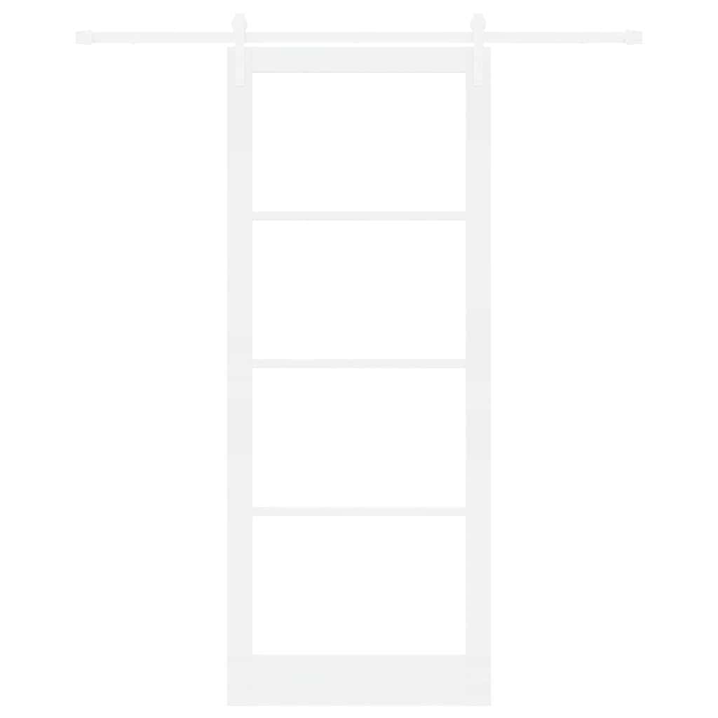 Skydedør ORKDAL Hvid 93 x 232 cm Massivt fyrretræ og glas