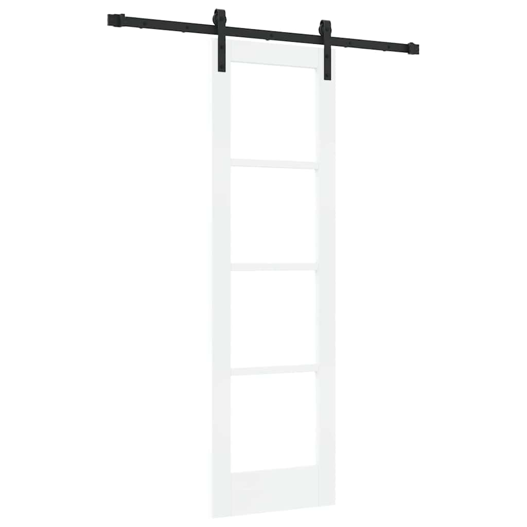 Skydedør ORKDAL Hvid 61 x 198,5 cm Massivt fyrretræ og glas