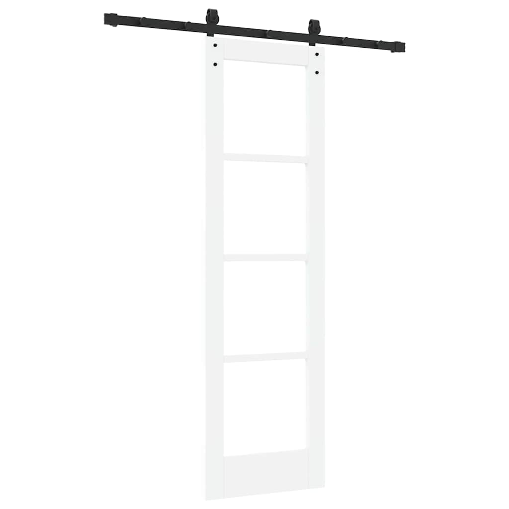 Skydedør ORKDAL Hvid 61 x 198,5 cm Massivt fyrretræ og glas