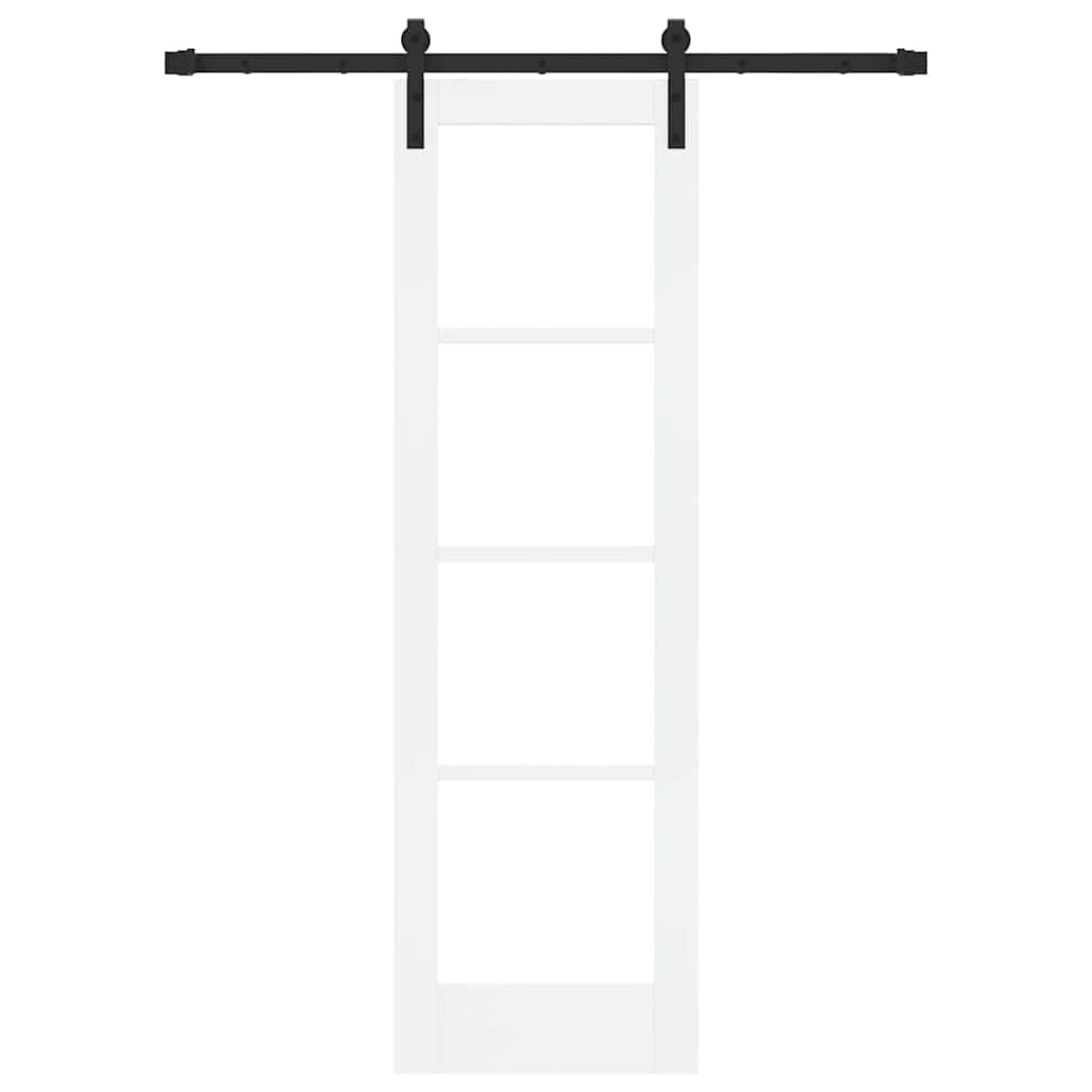 Skydedør ORKDAL Hvid 61 x 198,5 cm Massivt fyrretræ og glas