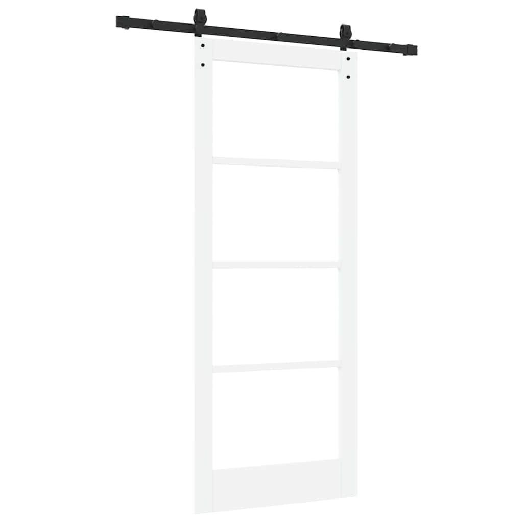 Skydedør ORKDAL Hvid 83 x 202 cm Massivt fyrretræ og glas