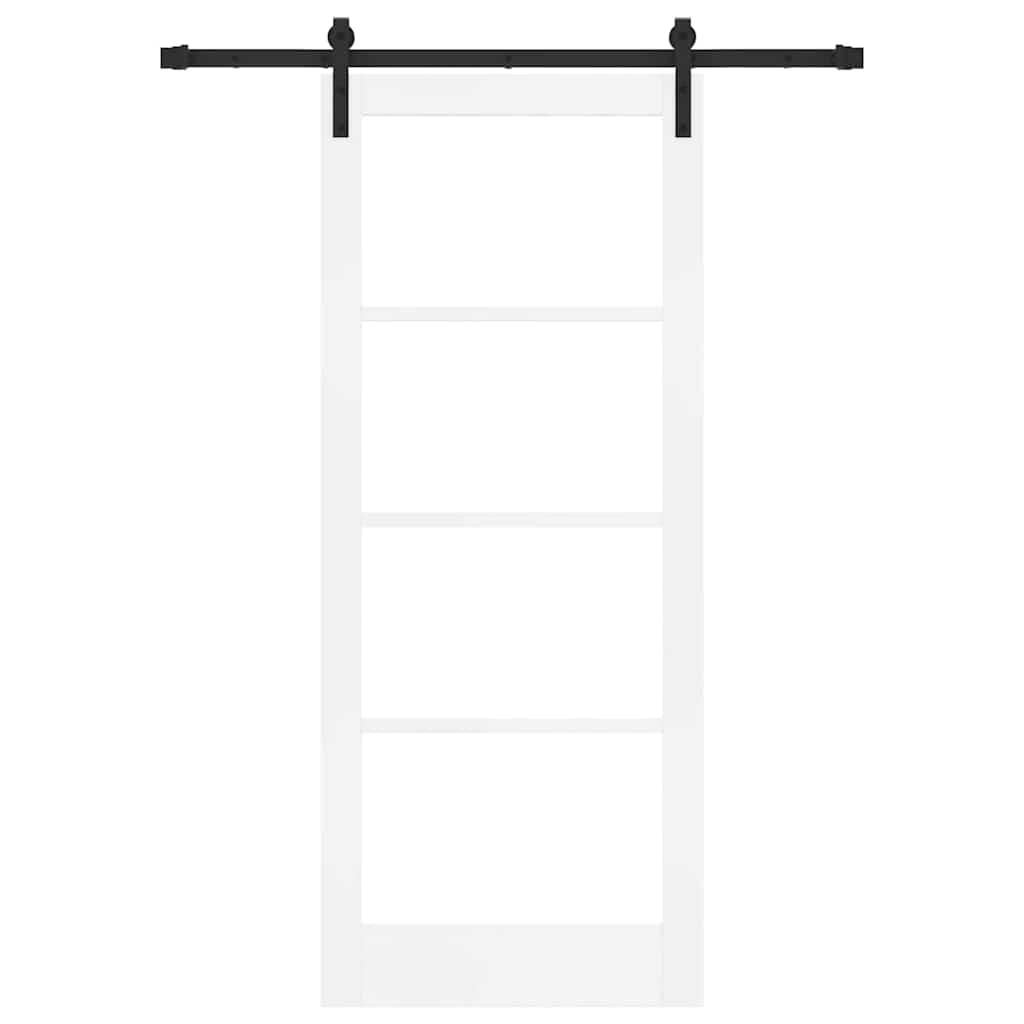Skydedør ORKDAL Hvid 83 x 202 cm Massivt fyrretræ og glas