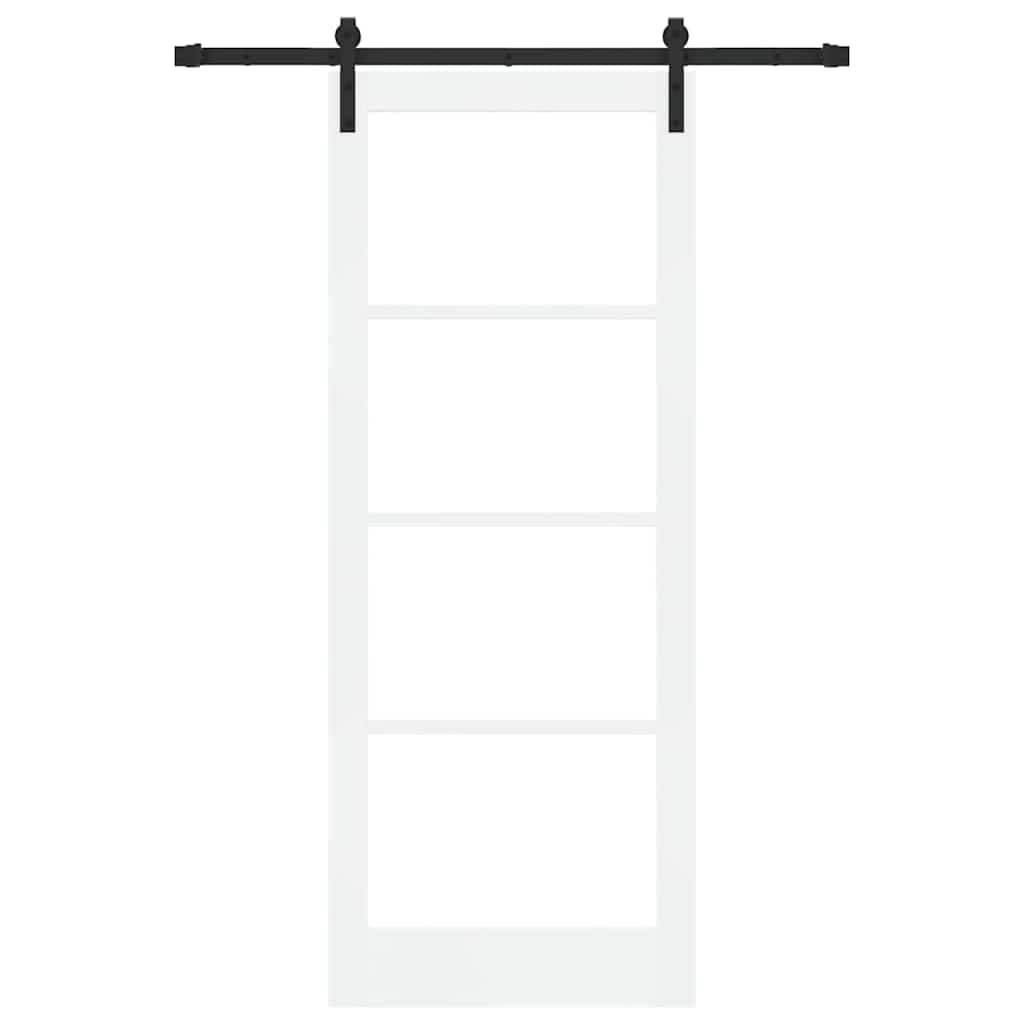 Skydedør ORKDAL Hvid 83 x 211 cm Massivt fyrretræ og glas