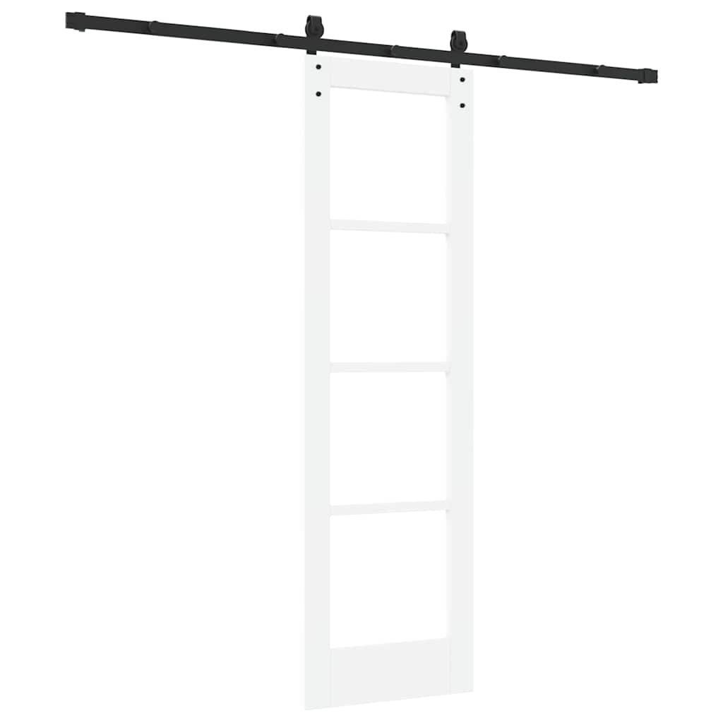 Skydedør ORKDAL Hvid 61 x 198,5 cm Massivt fyrretræ og glas
